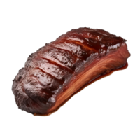 AI Generated Grill Pork Brisket, realistic 3d brisket flying in the air, grilled meat collection, ultra realistic, icon, detailed, angle view food photo, steak composition png