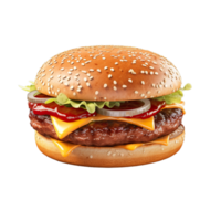 AI Generated Grill burger set, realistic 3d burgers falling in the air, grilled meat collection, ultra realistic, icon, falling, flying, detailed, angle view food photo, burger composition png