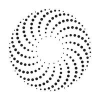Dotted spiral vortex design element, vector illustration.