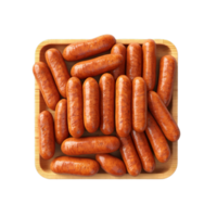 AI Generated Grill sausages, realistic 3d sausage flying in the air, grilled meat collection, ultra realistic, icon, detailed, angle view food photo, sausage composition png