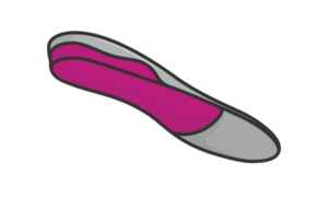 komfortabel Schuhe Bogen Unterstützung Einlegesohlen Illustration. Mode Objekt Symbol Konzept. zweischichtig Schuh Bogen Unterstützung Einlegesohle Design. png