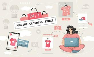 Online Clothes Store Collage vector