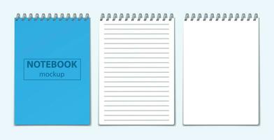 Notebook Mockup Realistic Set vector