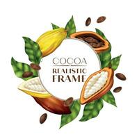 cacao realista marco vector