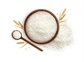 Wooden Spoon Flour Composition vector