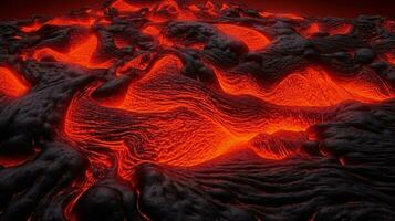 Abstract volcanic style background, hot lava flow AI Generated photo