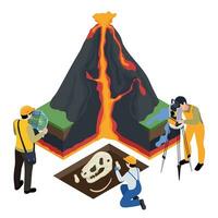 Volcanic Eruption Research Composition vector