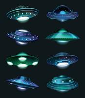 Ufo Spaceship Set vector