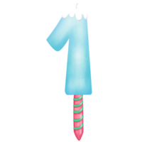 christmas candle with blue number png