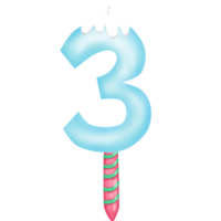 christmas candle with blue number png