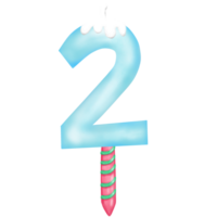 christmas candle with blue number png