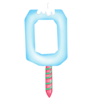 christmas candle with blue number png