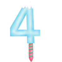 christmas candle with blue number png