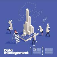 Data Management Isometric Composition vector