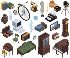 Antique Goods Icon Set vector