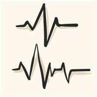 Doodle line art modern cardiogram. High quality symbol doodle. Doodle cardiogram in modern line style. vector