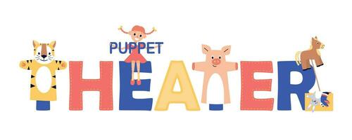 Puppet Theatre Text Composition vector