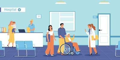 Family Doctor Hospital Composition vector