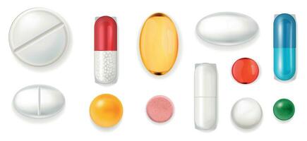 Realistic Medical Pills Set vector