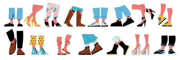 Legs Wearing Shoes Set vector