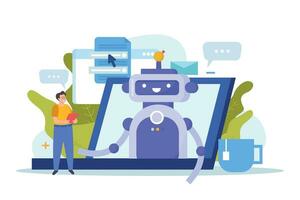 Chatbot Services Flat Composition vector