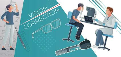 Vision Correction Flat Collage vector
