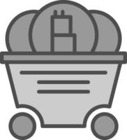 Mine cart Vector Icon Design