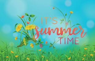 Summer Time Realistic Poster vector