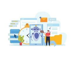 Chatbot Service Flat Concept vector