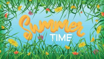 Summer Time Realistic Frame vector