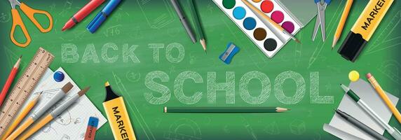 Back To School Realistic Banner vector