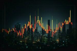 Vivid title image Merging business and stocks in dynamic graphs AI Generated photo