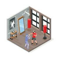 Vr Sports Trainings Isometric Composition vector