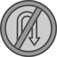 No Turn Vector Icon Design