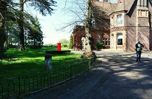 Low Angle View of Wardown Museum and Public Park of Luton City of England Great Britain, Image Captured on a Sunny Day of April 19th, 2023 photo