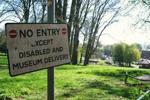Low Angle View of Wardown Museum and Public Park of Luton City of England Great Britain, Image Captured on a Sunny Day of April 19th, 2023 photo
