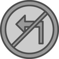 No Turn Left Vector Icon Design