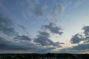 Most Beautiful View of Sky and Dramatic Clouds over Luton City of England UK During Sunset. photo