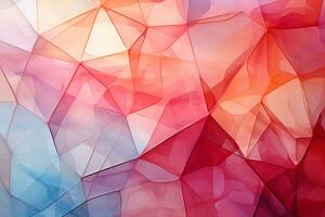 Geometric allure abstract triangles melding hues of pink, white, and glistening gold AI Generated photo