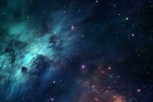 noche cielo resumen antecedentes - universo lleno con estrellas, nebulosa y galaxia ai generado foto