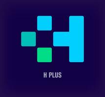 Plus sign and letter h plus combination idea logo. Unique color transitions. Health and medical service design template. vector. vector