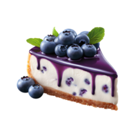 blåbär cheesecake isolerat på en transparent bakgrund. generativ ai png