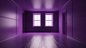 Purple empty room studio gradient AI Generated photo