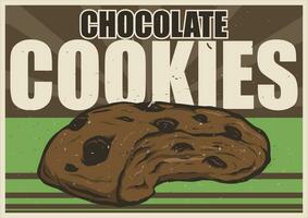 chocolate cookies vintage poster design vector