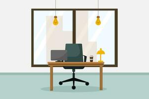 Workplace, interior vector illustration