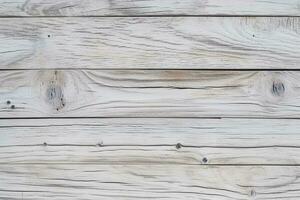 Close-up of weathered white wood texture, vintage grey timber backdrop. AI Generated photo