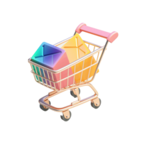 3D AI GENERATIVE shopping cart for Black Friday sale, supermaket png