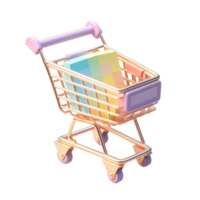 3D AI GENERATIVE shopping cart for Black Friday sale, supermaket png