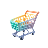 3d ai generatief boodschappen doen kar voor zwart vrijdag uitverkoop, supermarkt png