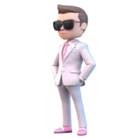 AI generative 3D rich man, business man cartoon character png